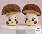 Mushroom crochet pattern, Kawaii amigurumi food pattern, Cute crochet play food pattern, Crochet food pattern pdf, Boletus amigurumi