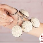 Crochet keychain pattern with macaron, Crochet food pattern for keyring, Amigurumi food pattern, Crochet play food pattern,