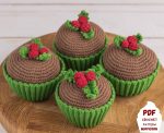 Crochet patterns Christmas cupcake, Crochet cupcake pattern, Christmas crochet patterns, Crochet food pattern, Amigurumi food pattern