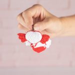 Crochet keychain pattern, Small crochet heart pattern for keychain, Crochet envelope with wings pdf tutorial - Image 8