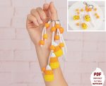 Halloween crochet pattern candy, Crochet keychain pattern, Halloween amigurumi pattern, Crochet food pattern, DIY Halloween decor