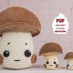 Mushroom crochet plush pattern, Crochet patterns Mushroom plush, Mushroom plushie amigurumi pattern, Kawaii amigurumi mushroom pillow pdf