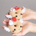 Crochet patterns amigurumi donut with heart and wings, Crochet angel pattern, Valentine amigurumi pattern food, Crochet food pattern, - Image 10