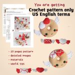 Crochet patterns amigurumi donut with heart and wings, Crochet angel pattern, Valentine amigurumi pattern food, Crochet food pattern, - Image 2