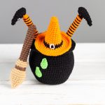 Halloween crochet patterns: Witch broom with cauldron and crochet witch hat, Crochet Halloween decor, Halloween amigurumi pattern - Image 7