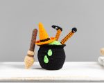 Halloween crochet patterns: Witch broom with cauldron and crochet witch hat, Crochet Halloween decor, Halloween amigurumi pattern - Image 5