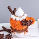 Crochet patterns pumpkin gnome, Crochet pumpkin pattern, Crochet gnome pattern, Amigurumi pumpkin spice latte gnome crochet decor pattern - Image 6