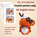 Crochet patterns pumpkin gnome, Crochet pumpkin pattern, Crochet gnome pattern, Amigurumi pumpkin spice latte gnome crochet decor pattern - Image 2