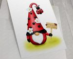 Ladybug Gnome PNG, Gnome clipart, Watercolor clipart, Holiday printable decor, Ladybug PNG for mugs and T=shirts - Image 4