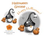 Halloween PNG gnome with spider, Gnome clipart, Watercolor clipart, Holiday printable decor, PNG for mugs and T-shirts, Cute Halloween PNG