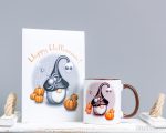 Halloween PNG gnome with spider, Gnome clipart, Watercolor clipart, Holiday printable decor, PNG for mugs and T-shirts, Cute Halloween PNG - Image 9