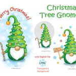 Christmas tree gnome PNG , Gnome clipart, Christmas gnome PNG, Holiday printable decor, Christmas PNG design for mugs and T-shirts