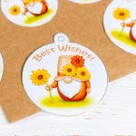 Garden Gnome PNG, Gnome clipart, Sunflower gnome clip art, Garden gnome with Honey jar png, Watercolor clipart, Fall printable decor - Image 9