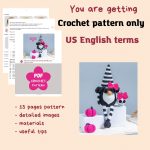 Halloween crochet patterns gnome with skull bow and pumpkin, Halloween Gnome and skull crochet pattern, Crochet Halloween pumpkin decoration - Image 2