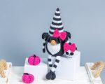 Halloween crochet patterns gnome with skull bow and pumpkin, Halloween Gnome and skull crochet pattern, Crochet Halloween pumpkin decoration - Image 4