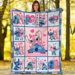 Stitch Angel Blanket Stitch Angel Fleece Blanket Stitch And Angel Birthday Gifts Valentine Gifts For Couples Blanket
