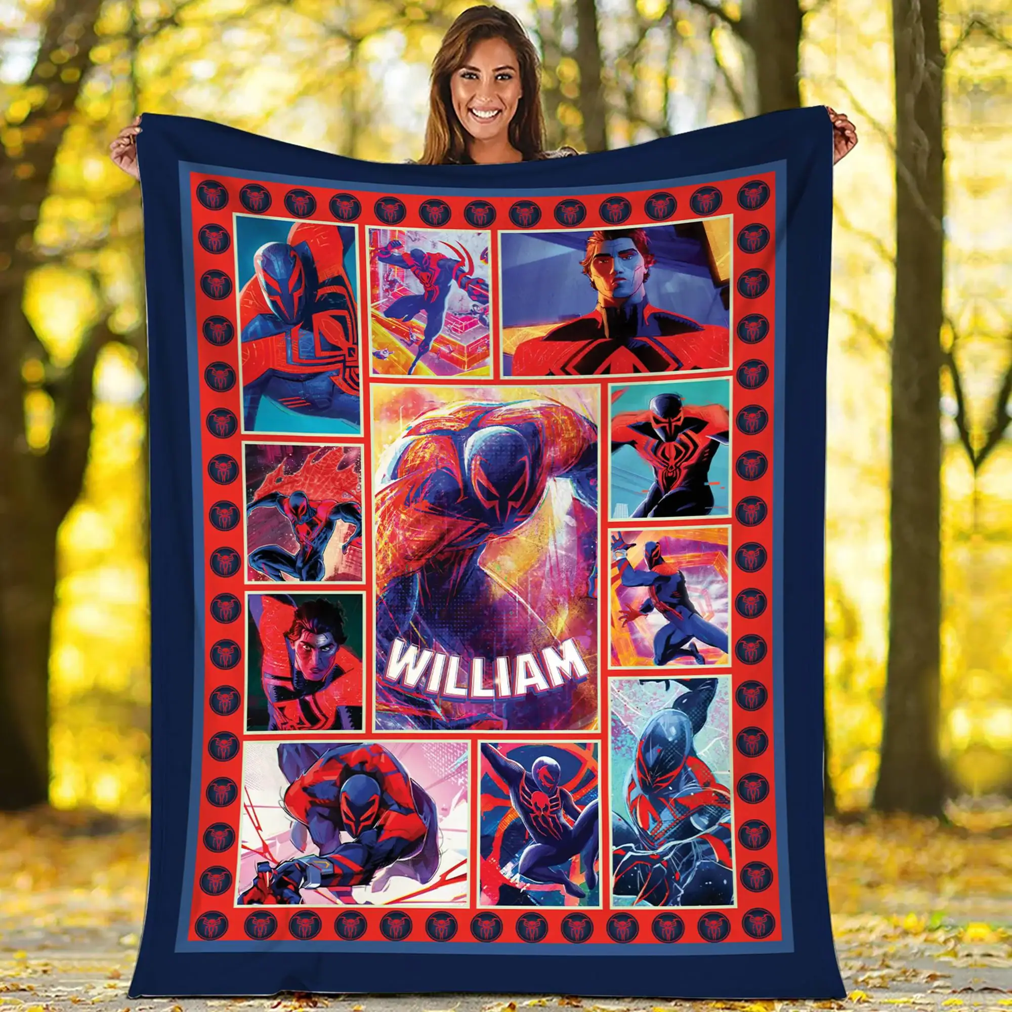Spidey 2099 Blanket Miguel O'Hara Spidey Fleece Blanket Spidey Superhero Throw Blanket Bed Couch Sofa Spidey 2099 Blanket Miguel O'Hara Spidey Fleece Blanket Spidey Superhero Throw Blanket Bed Couch Sofa - Image 1
