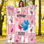 Personalized Piglet Blanket Winnie Pooh Piglet Fleece Blanket Winnie The Pooh Piglet Birthday Gifts Piglet Christmas Gifts For Her