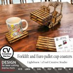 Forklift & Euro Pallet Coaster Files for laser cut (SVG, Lightburn, xTool)