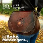 Boho Leather Messenger Bag Pattern: Vintage Style (PDF & DXF)