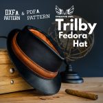 Leather Trilby Fedora Hat Pattern: Sizes 54-62 (PDF & DXF)