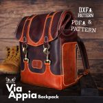 Leather Roll-top Backpack Pattern: Via Appia Design (PDF & DXF)