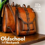Leather Oldschool Laptop Backpack Pattern (PDF & DXF)