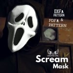 Leather Scream Mask Pattern: Halloween Cosplay (PDF & DXF)