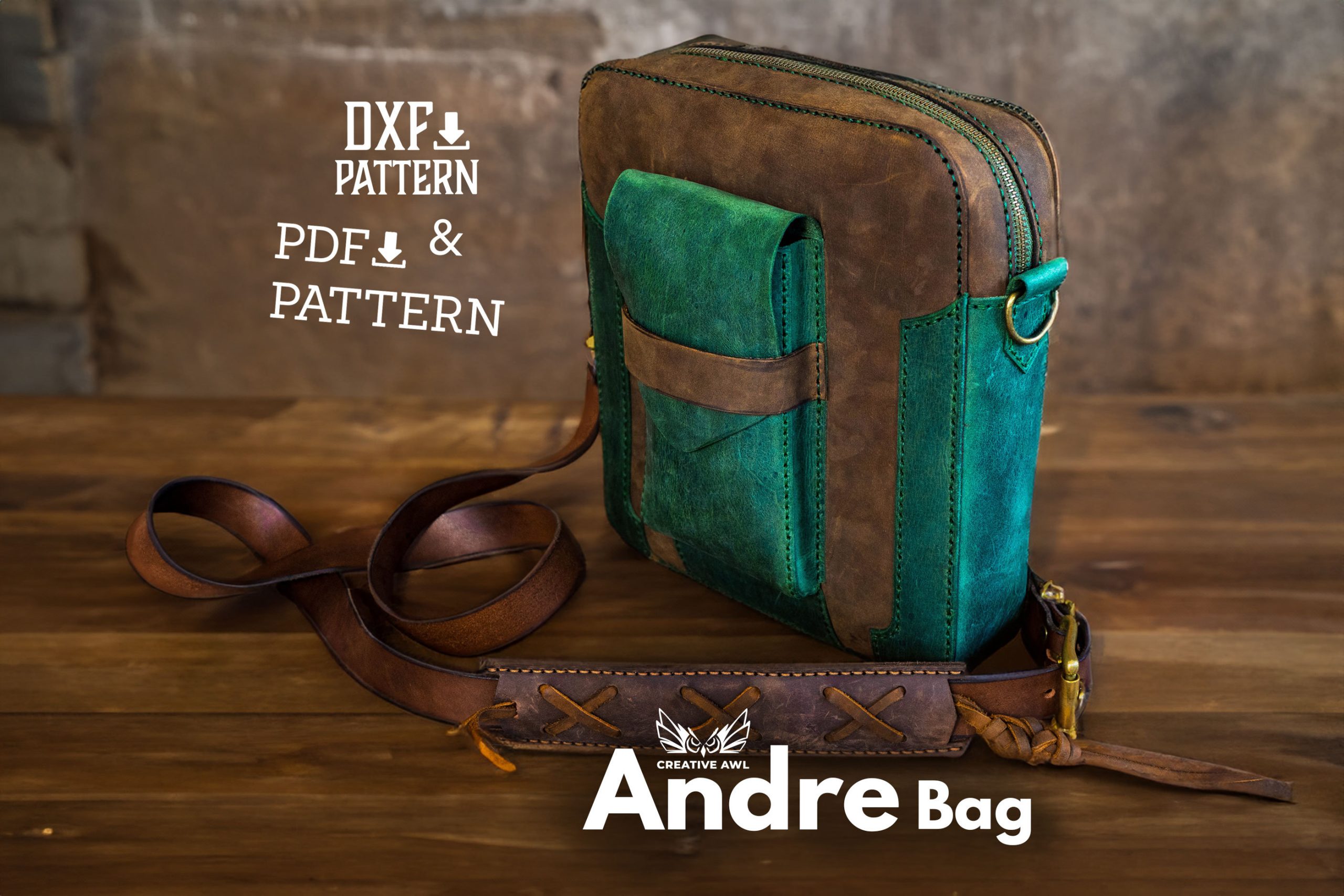 il_fullxfull.5575262832_qeup.jpg Leather Andre Messenger Bag Pattern: PDF & DXF Template - Image 1