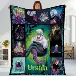 Villains Ursual Fleece Blanket Princess Mermaid Blanket Villains Fleece Blanket for Bed Couch Sofa