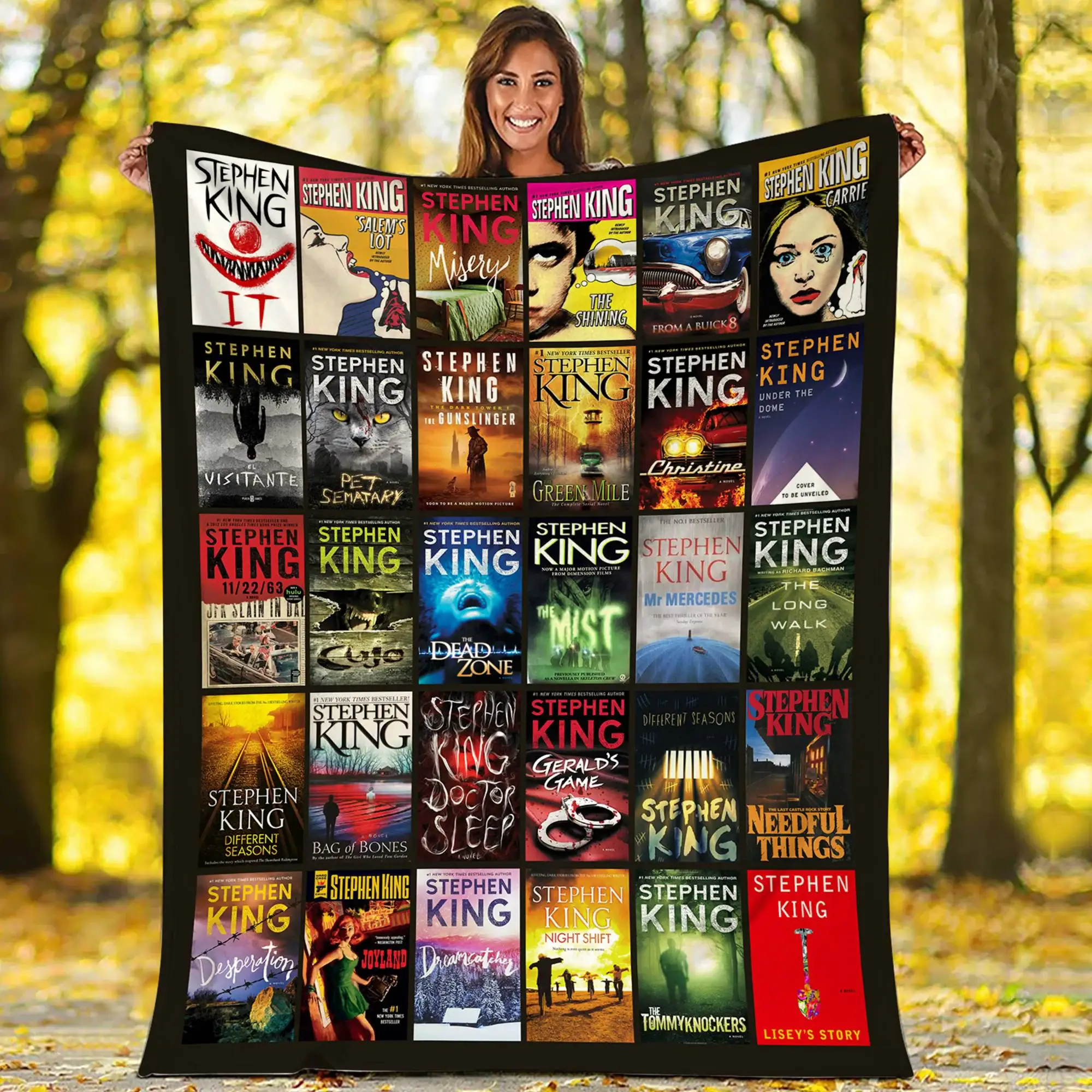 Stephen King Blanket, Stephen King Books Blanket, The Best Stephen King Books Collection Gifts, Stephen King Fan Fleece Blanket Stephen King Blanket, Stephen King Books Blanket, The Best Stephen King Books Collection Gifts, Stephen King Fan Fleece Blanket - Image 1