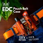 PDF & DXF Leather EDC Puch Belt Case Pattern - Hip Bag Pattern - Leather Pattern - Pouch Belt Bag Pattern - Leather Pdf Template