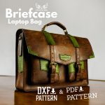 Leather Briefcase Laptop Bag Pattern: PDF & DXF Template