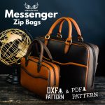 Leather Messenger Zip Bag Pattern: Two Sizes (PDF & DXF)