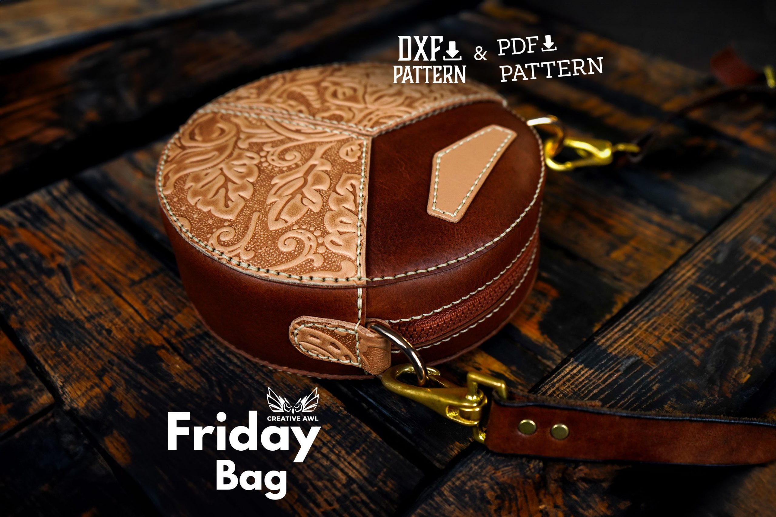 il_fullxfull.5620757699_a8mi.jpg PDF & DXF Leather Friday Bag Pattern - Image 1