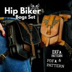 Leather Biker Hip Bag Pattern Set: PDF & DXF Template