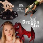 PDF & DXF Leather Dragons Pdf Pattern SET
