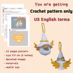 Crochet patterns Gnomes Angels, Crochet keychain amigurumi pattern, Crochet Valentines day pattern,  Small crochet amigurumi pattern - Image 2