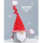 Crochet patterns gnome by Mufficorn with crochet heart, Crochet gnome amigurumi pattern, Crochet Valentine gnome pattern, Crochet decor