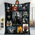 Wolverine Blanket James Howlett Logan Wolverine Fleece Blanket Wolverine X-men Superhero Throw Blanket for Bed Couch Sofa