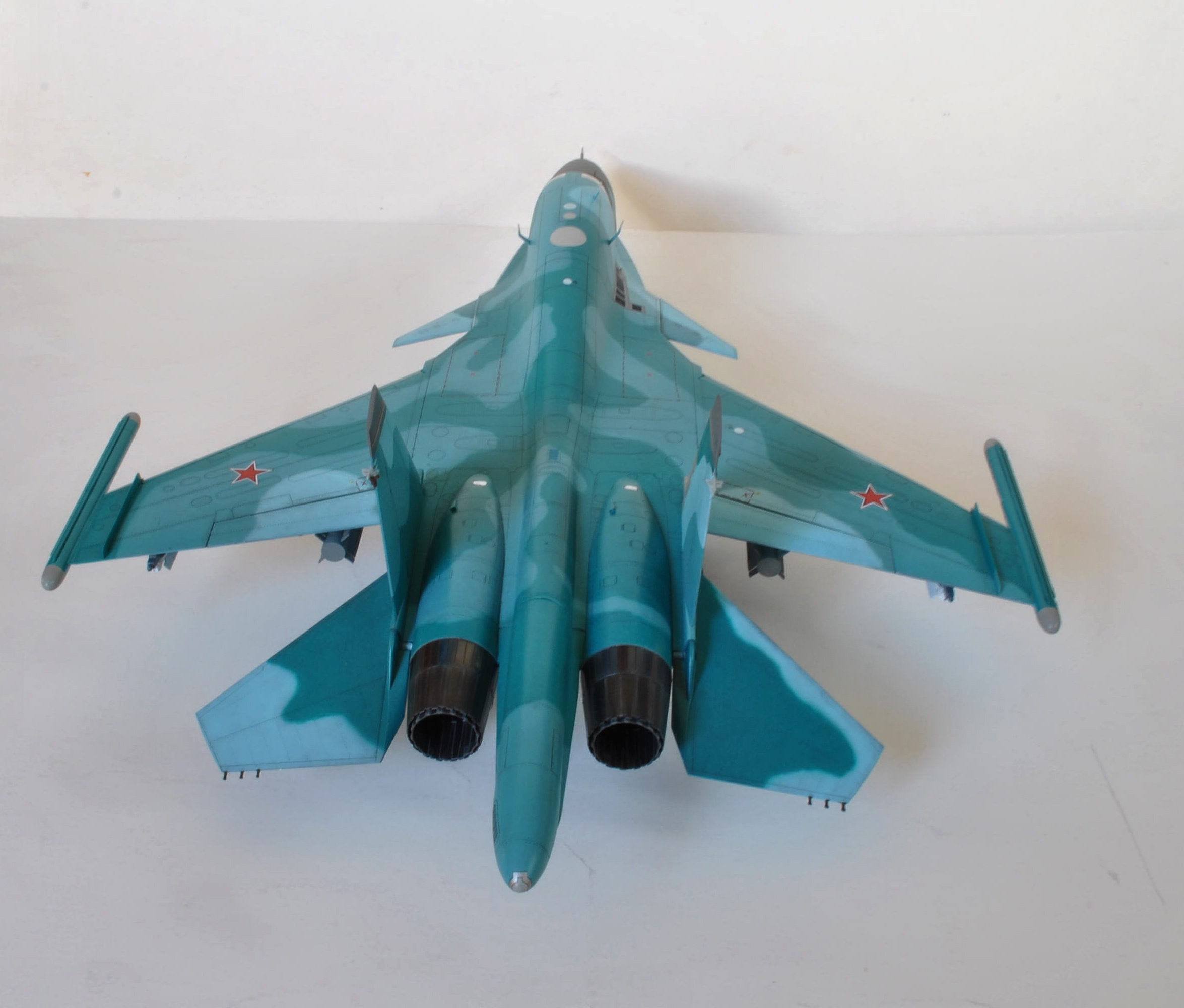 il_fullxfull.5953646992_e1p7.jpg PaperCraft kit Su-34 Fullback airplane 3d paper model crafting kit PDF plans to print cut glue & DIY paper craft template hobby puzzle decor - Image 1
