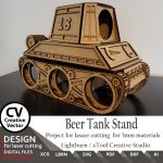 Files for laser cut Beer Tank Holder SVG: Beer Holder, Birthday Gift (Digital Download) Rack Beer Stand for beer - Image 3