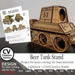 Files for laser cut Beer Tank Holder SVG: Beer Holder, Birthday Gift (Digital Download) Rack Beer Stand for beer - Image 6