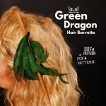 PDF & DXF Green Dragon Hair Barrette Pattern