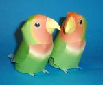 PaperCraft kit Love Parrots paper model crafting kit PDF plans to print cut & glue DIY paper craft template for hobby puzzle decor