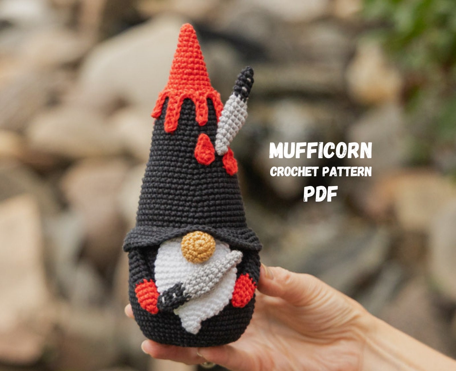 il_fullxfull.6247411960_bjuw.jpg Crochet patterns Halloween gnome, Halloween Gnome amigurumi pattern, Crochet Halloween decor, Crochet Halloween ornament pattern - Image 1