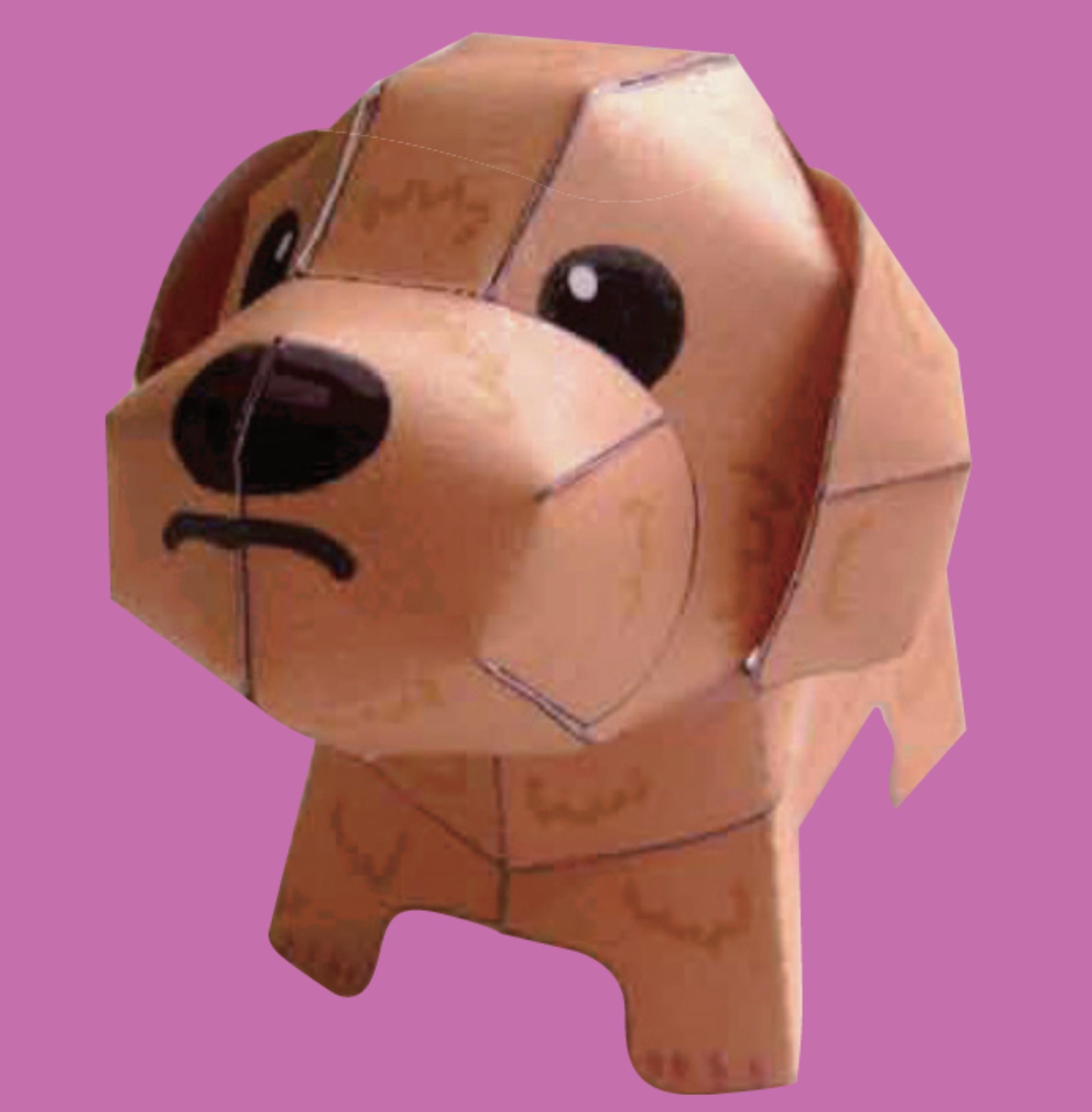 il_fullxfull.6292151711_31fg.jpg PaperCraft kit Brown Dog 3d paper model crafting kit PDF plans to print cut & glue DIY paper craft template for hobby puzzle decor - Image 1