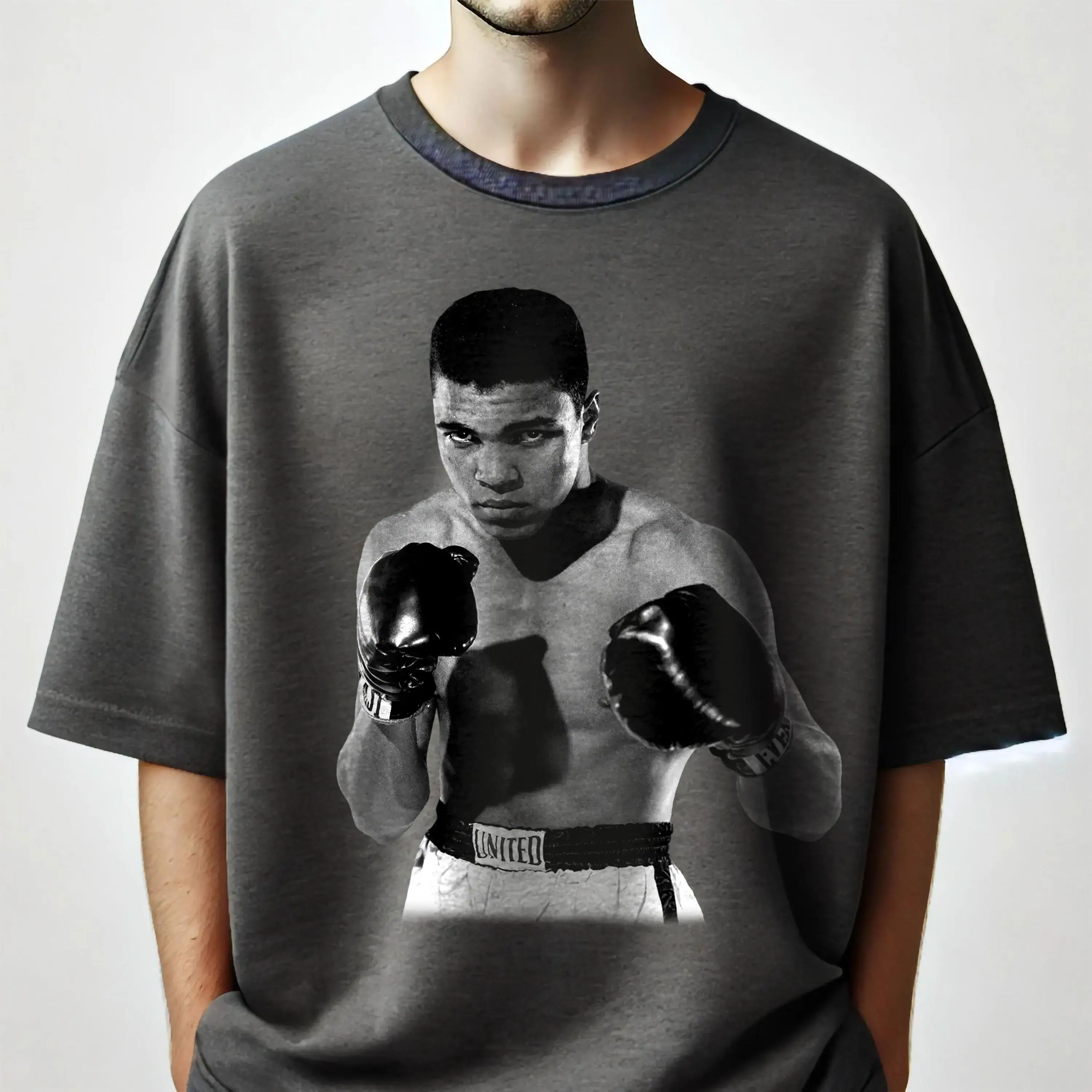 Muhammad Ali Boxing T-Shirt Design: Black and White Graphic Tee - Image 3