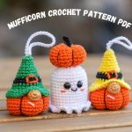 Halloween Crochet keychain patterns, Halloween amigurumi pattern, Crochet pumpkin keychain gnome pattern, Halloween crochet pattern