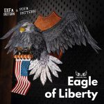 Leather Eagle PDF Pattern: 3D American Flag Template (DXF)